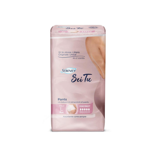 SERENITY SEI TU PANTS BIANCO DISCREET L 8PZ