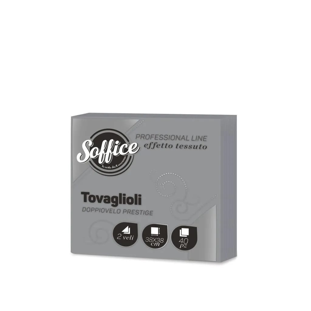 SOFFICE 40 TOVAGLIOLI DOPPIOVELO PRESTIGE 38X38 GRIGIO