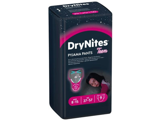 HUGGIES DRYNITES PANTS 8-15 X9 GIRL