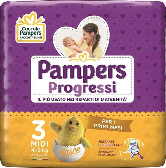 PAMPERS PROGRESSI 3 MIDI X27 4-9KG
