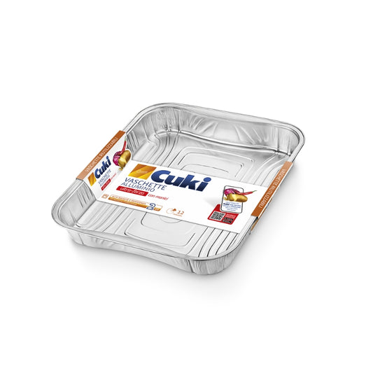 CUKI VASCHETTE ALLUMINIO ULTRA-FORZA CON MANICI 12 PORZIONI 2PZ RSM74