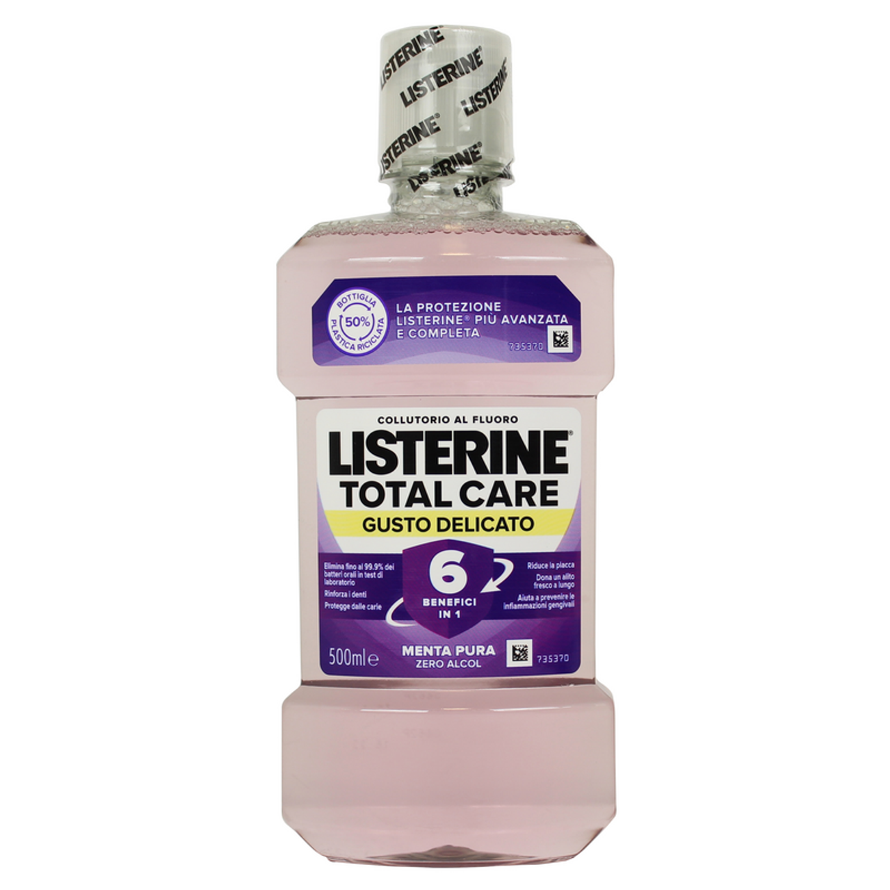 LISTERINE COLLUTTORIO 500ML TOTAL CARE 6 BENEFICI IN 1 GUSTO DELICATO MENTA PURA