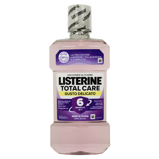 LISTERINE COLLUTTORIO 500ML TOTAL CARE 6 BENEFICI IN 1 GUSTO DELICATO MENTA PURA