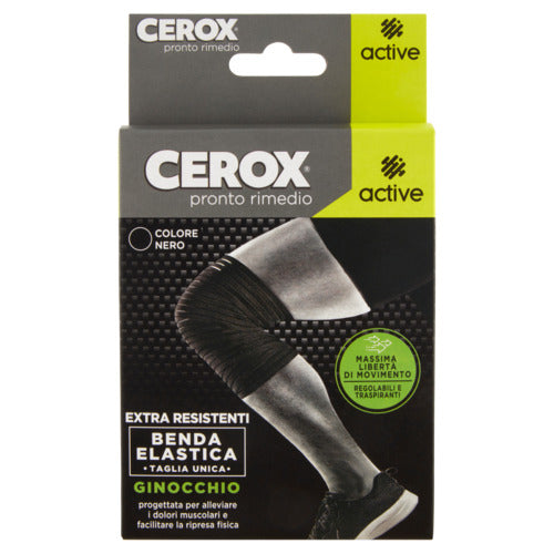 CEROX ACTIVE BENDA ELASTICA GINOCCHIO TAGLIA UNICA NERO