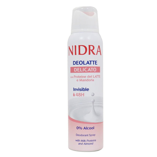 NIDRA DEOLATTE SPRAY 150ML DELICATO CON PROTEINE DEL LATTE E MANDORLA INVISIBLE 48H