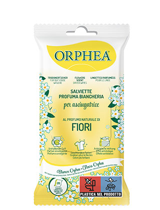ORPHEA SALVIETTE PROFUMA BIANCHERIA PER ASCIUGATRICE 20PZ AL PROFUMO NATURALE DI FIORI