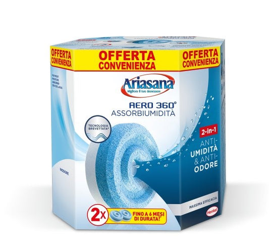 ARIASANA AERO 360 ASSORBIUMIDITA' TAB 2X450G ANTI-UMIDITA' & ANTI-ODORE INODORE