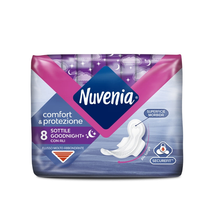 NUVENIA COMFORT&PROTEZIONE SOTTILE GOODNIGHT+ X8 CON ALI FLUSSO MOLTO ABBONDANTE