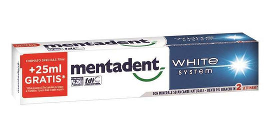 MENTADENT DENTIFRICIO 75+25ML WHITE SYSTEM