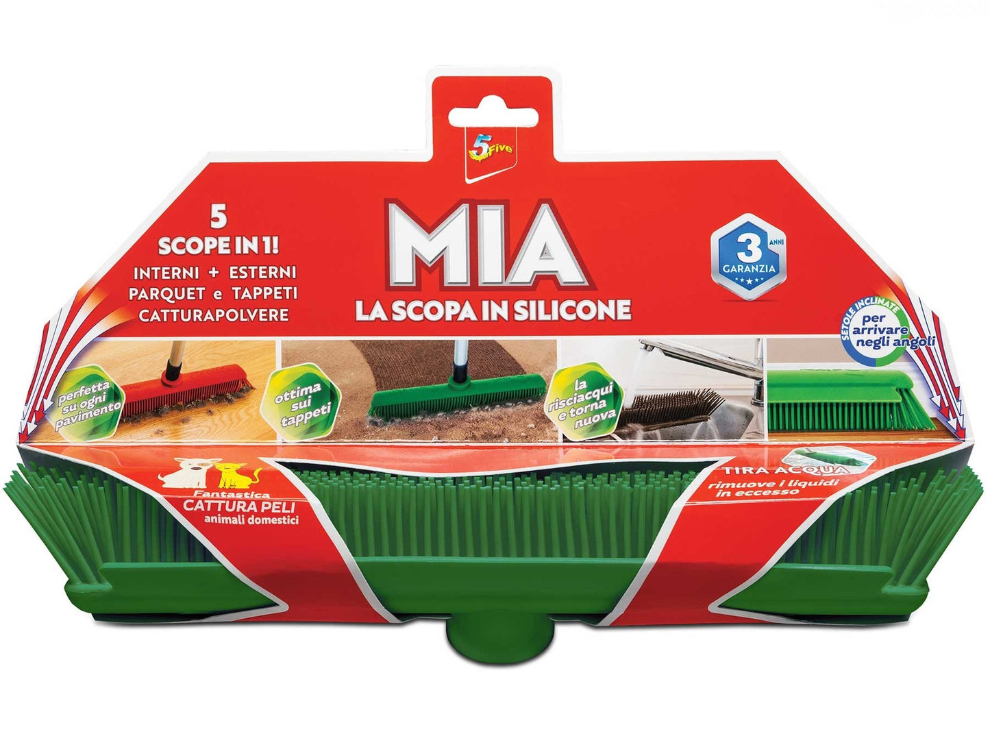 SUPERFIVE MIA LA SCOPA IN SILICONE 5 SCOPE IN 1 COLORI ASSORTITI