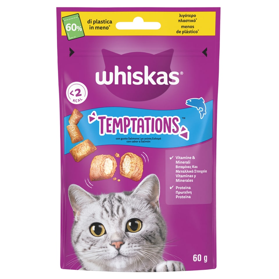 WHISKAS TEMPTATIONS BUSTA 60G SALMONE