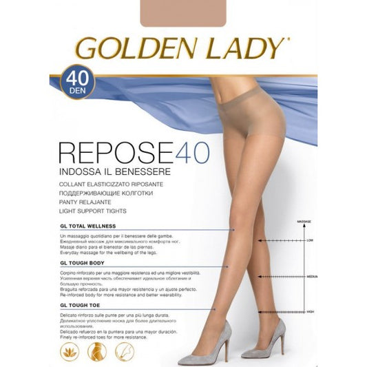 GOLDEN LADY COLLANT REPOSE 40DEN NERO 3-M