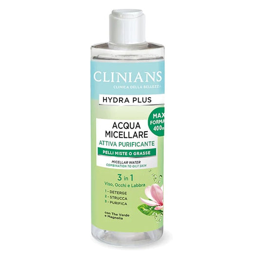 CLINIANS HYDRA PLUS ACQUA MICELLARE 3IN1 400ML ATTIVA PURIFICANTE PELLI MISTE O GRASSE