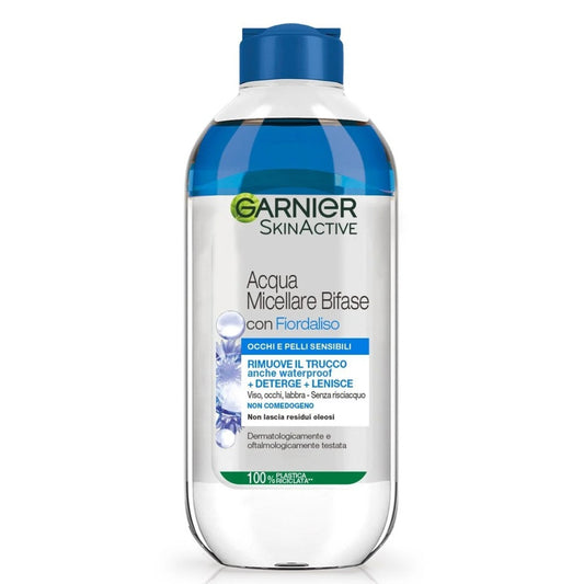 GARNIER ACQUA MICELLARE BIFASE 400ML FIORDALISO OCCHI E PELLI SENSIBILI