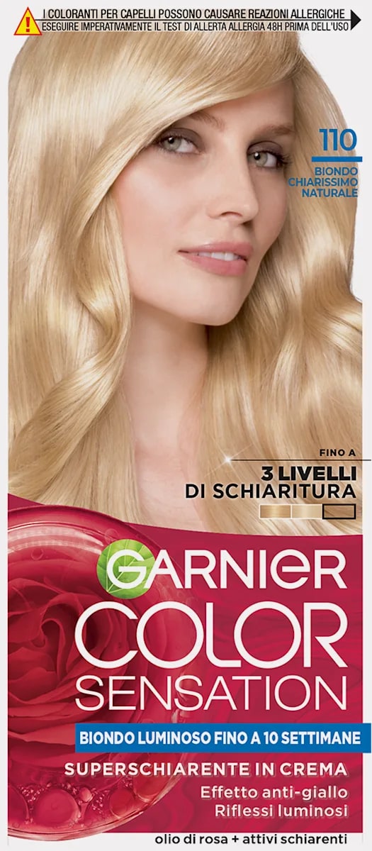 GARNIER COLOR SENSATION COLORAZIONE PERMANENTE IN CREMA 110 BIONDO CHIARISSIMO NATURALE
