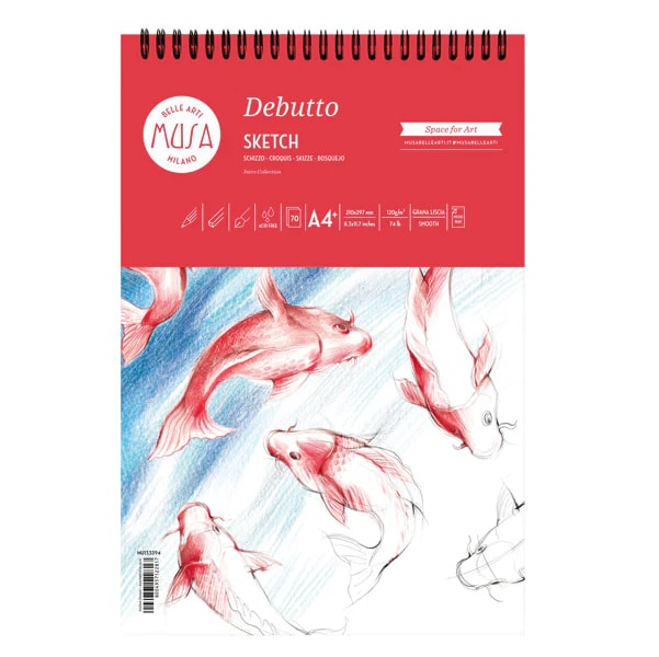 CWR DEBUTTO SKETCH BOOK A4 70 FG LISCIO CON SPIRALE