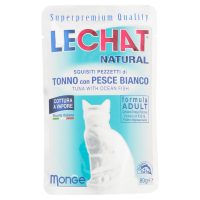 LECHAT NATURAL BUSTINA 80G TONNO CON PESCE BIANCO