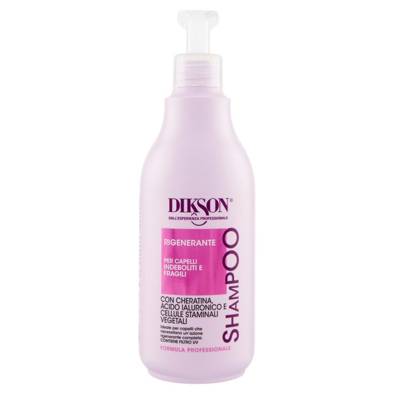 DIKSON SHAMPOO 500ML RIGENERANTE PER CAPELLI INDEBOLITI E FRAGILI CON CHERATINA, ACIDO IALURONICO E CELLULE STAMINALI VEGETALI