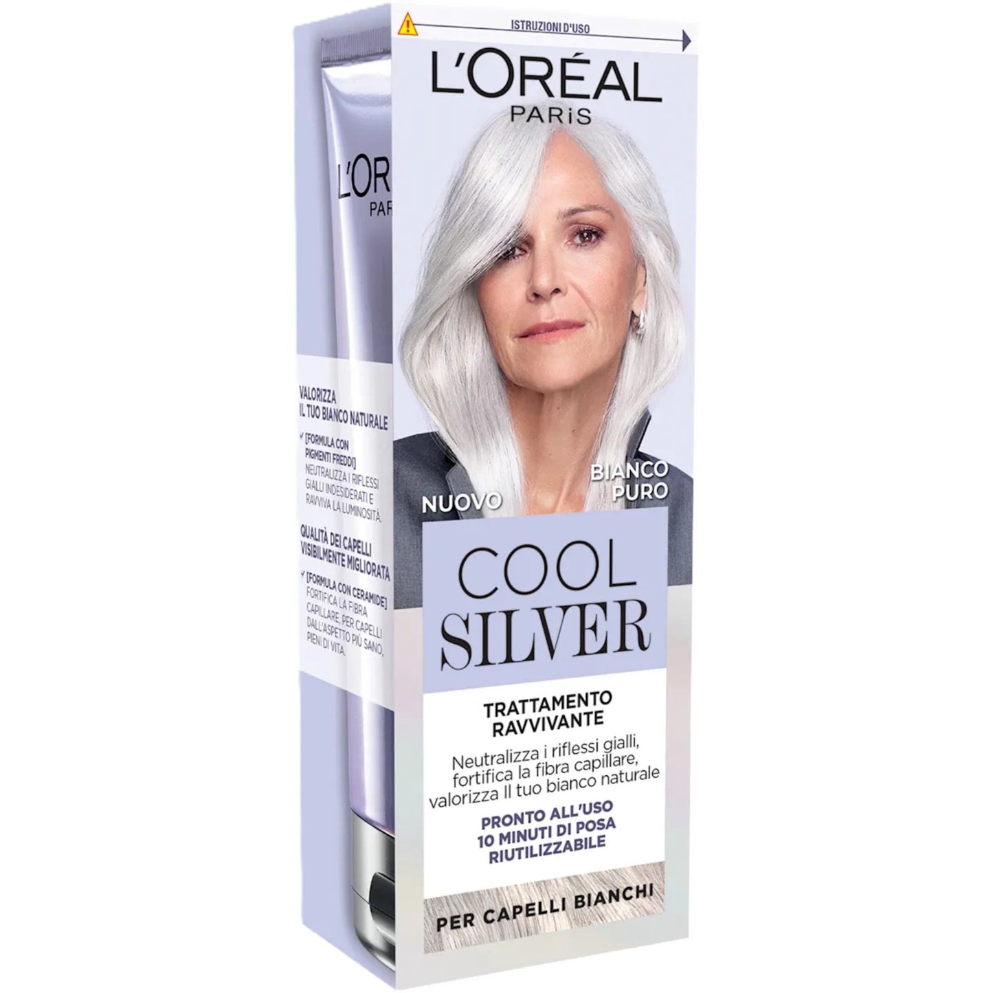 L'OREAL COOL SILVER TRATTAMENTO RAVVIVANTE PER CAPELLI BIANCHI 14ML 01 BIANCO PURO