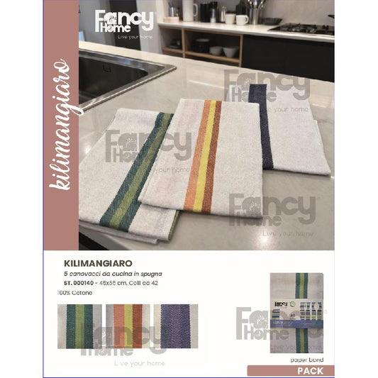 FANCY HOME SET 5 CANOVACCI CM.45X65 KILIMANGIARO