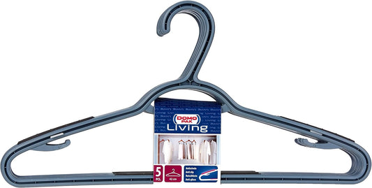 DOMOPAK LIVING SET 5 APPENDIABITI PLASTICA ANTISCIVOLO CM.42 GRIGIO