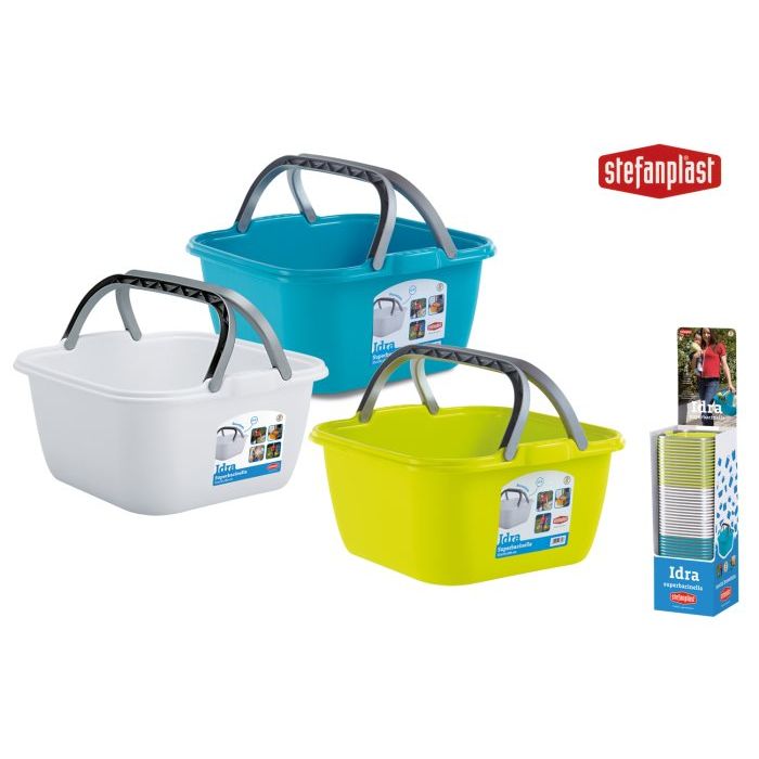 STEFANPLAST BACINELLA IDRA QUADRATA CON MANICI 13LT