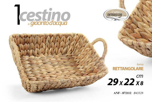 GICOS CESTINO IN GIACINTO D'ACQUA FORMA RETTANGOLARE CM.29X22X8