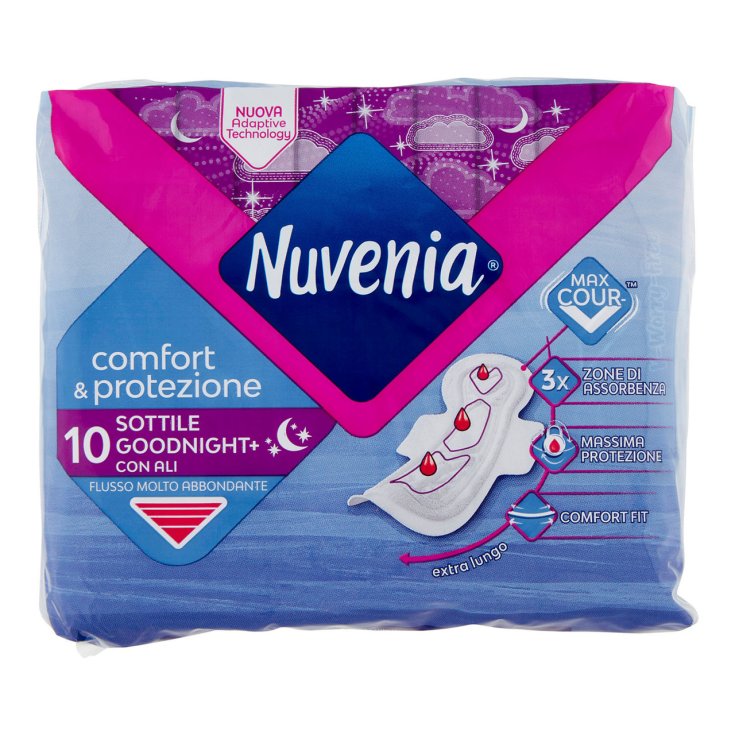 NUVENIA COMFORT&PROTEZIONE SOTTILE GOODNIGHT+ CON ALI X10 FLUSSO MOLTO ABBONDANTE