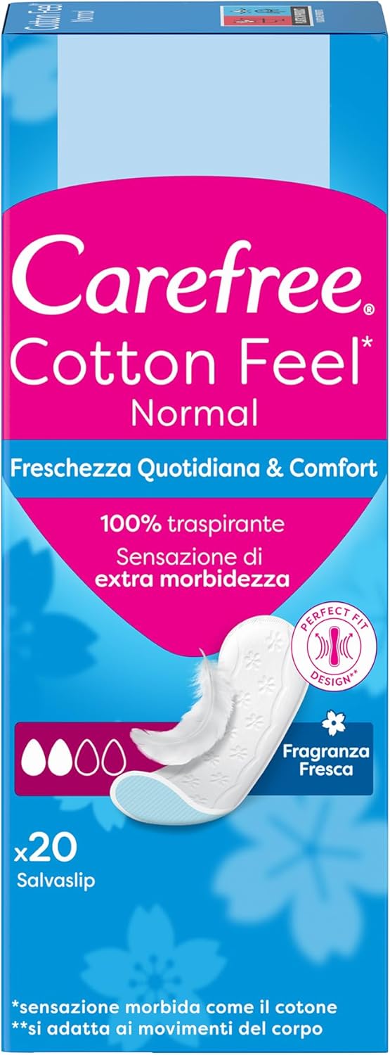 CAREFREE COTTON FEEL NORMAL SALVASLIP X20 FRESCHEZZA QUOTIDIANA & COMFORT FRAGRANZA FRESCA