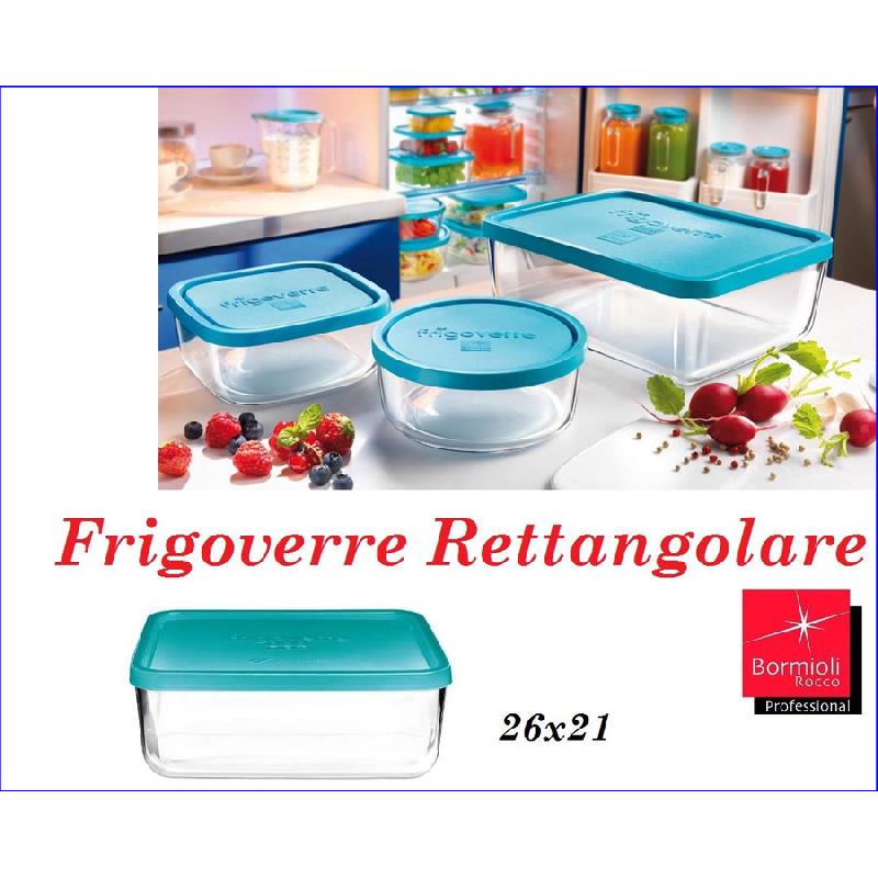 BORMIOLI FRIGOVERRE RETTANGOLARE CM.26X21 COPERCHIO AZZURRO