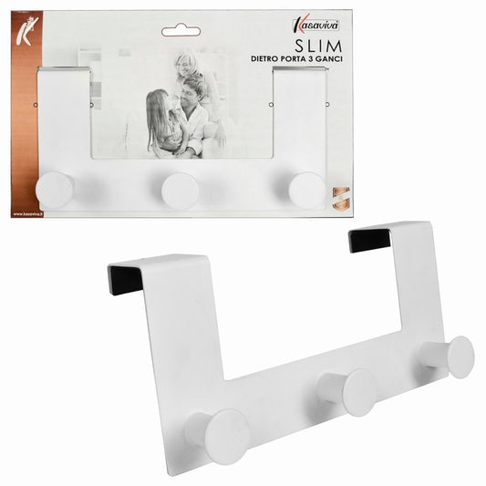 KASAVIVA DIETRO PORTA SLIM 3 GANCI BIANCO