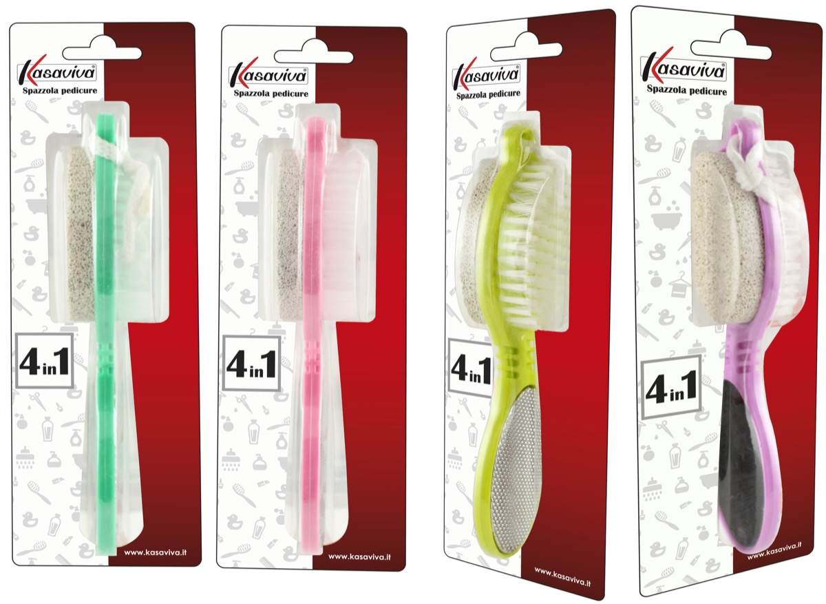 KASAVIVA SPAZZOLA PEDICURE 4IN1 COLORI ASSORTITI