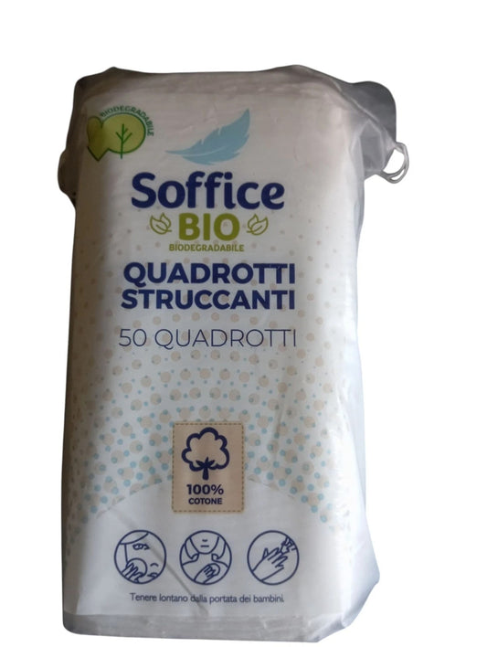 SOFFICE BIO QUADROTTI STRUCCANTI 100% COTONE 50PZ