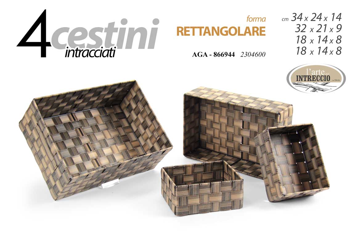 GICOS CESTINO INTRECCIATO FORMA RETTANGOLARE CM.34X24X14