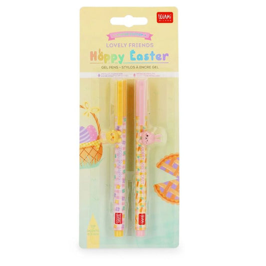 LEGAMI MILANO HOPPY EASTER SET DI 2 PENNE GEL CON ANIMALETTO DECORATIVO LOVELY FRIENDS INCHIOSTRO MULTICOLORE