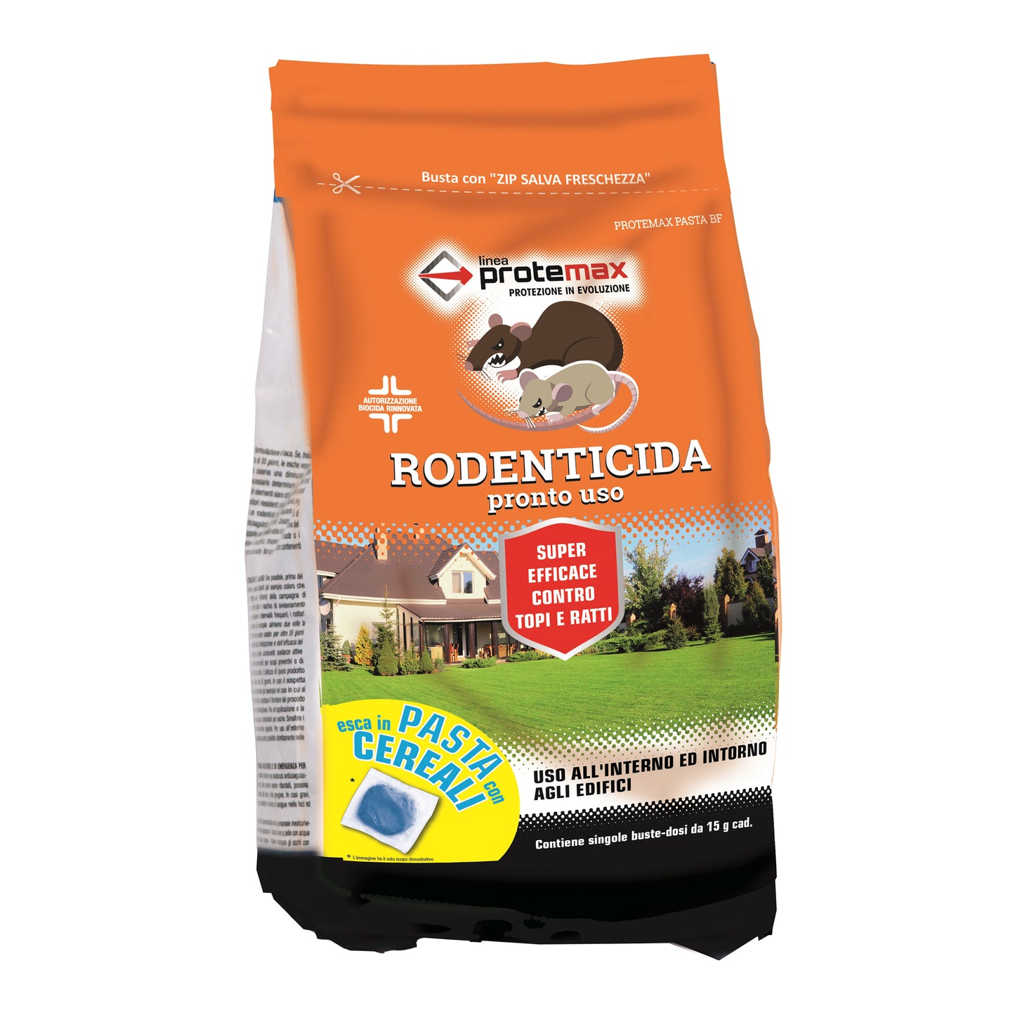 PROTEMAX ESCA RODENTICIDA PRONTO USO ESCA IN PASTA CEREALI BLU 1,53KG