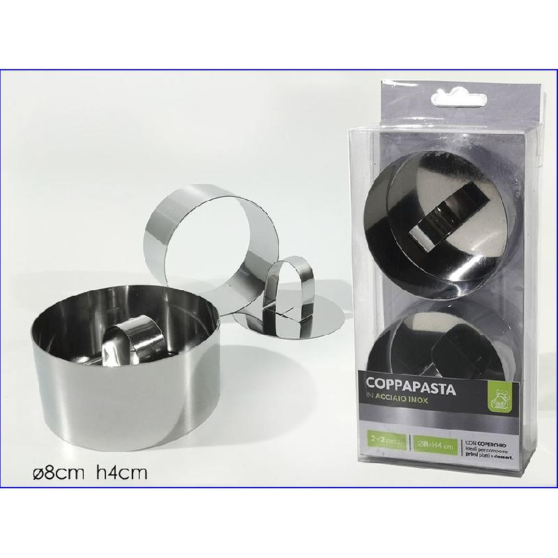 GENERAL TRADE SET 2PZ COPPAPASTA TONDE ACCIAIO CON COPERCHIO CM.8X4H