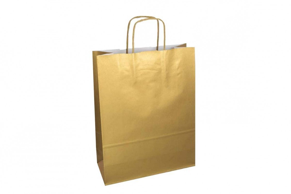 SHOPPER CARTA MANICO RITORTO 22+10X29 ORO