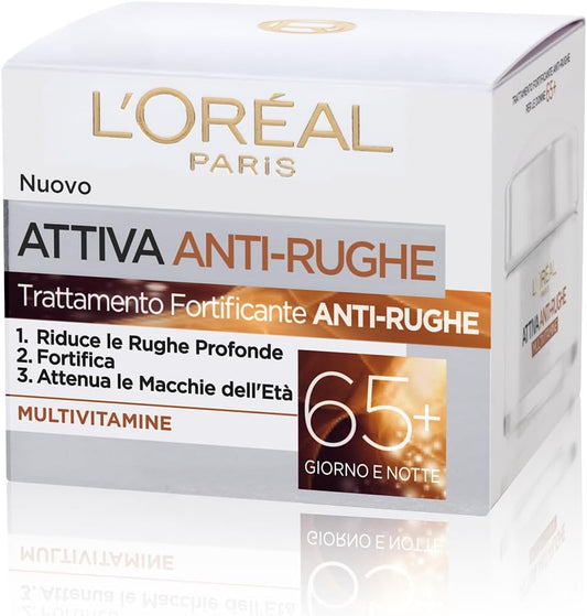 L'OREAL ATTIVA ANTI-RUGHE 65+ TRATTAMENTO FORTIFICANTE 50ML