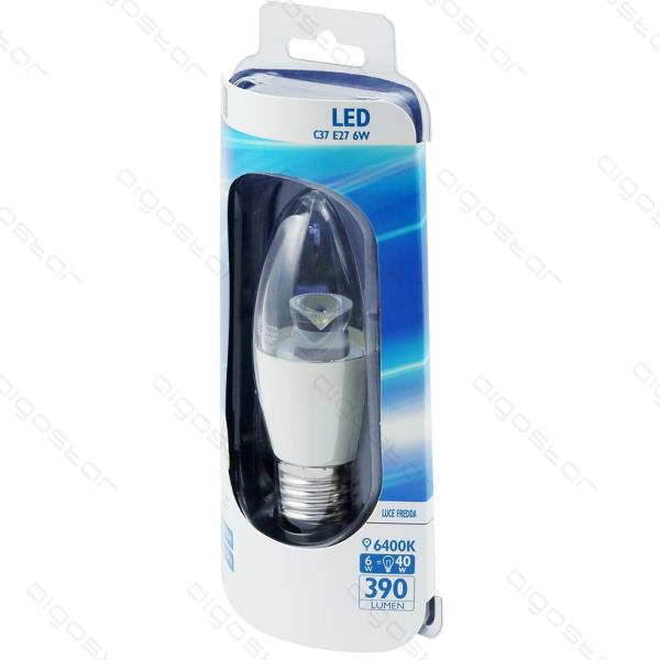 AIGOSTAR LED C37 E14 6W 6400K