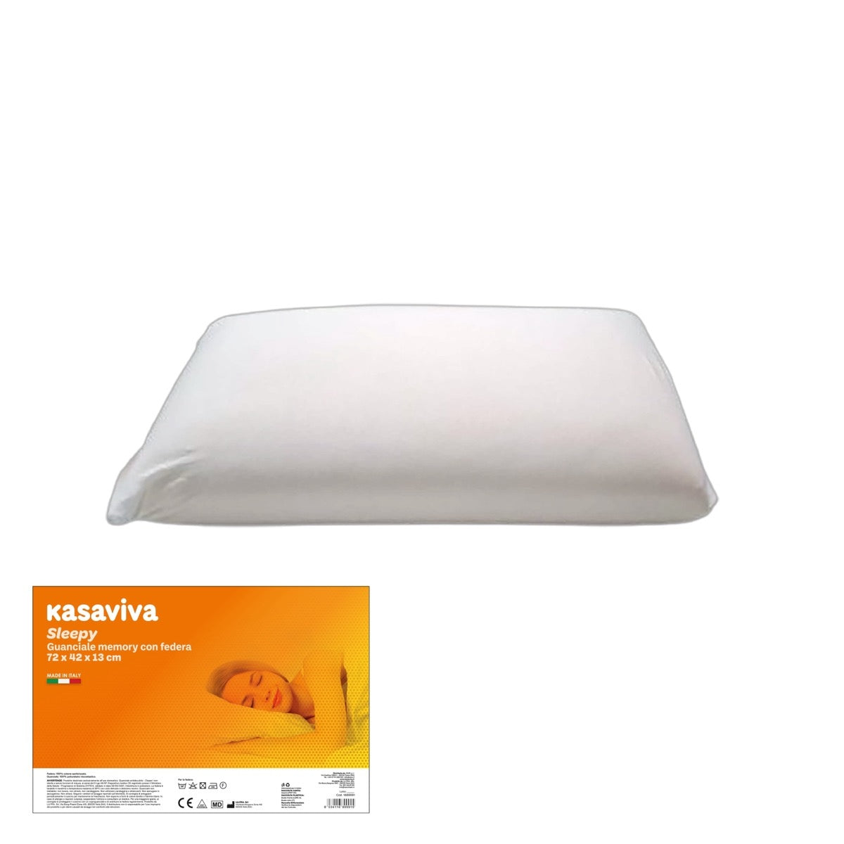 KASAVIVA SLEEPY GUANCIALE MEMORY CON FEDERA CM.72X42X13