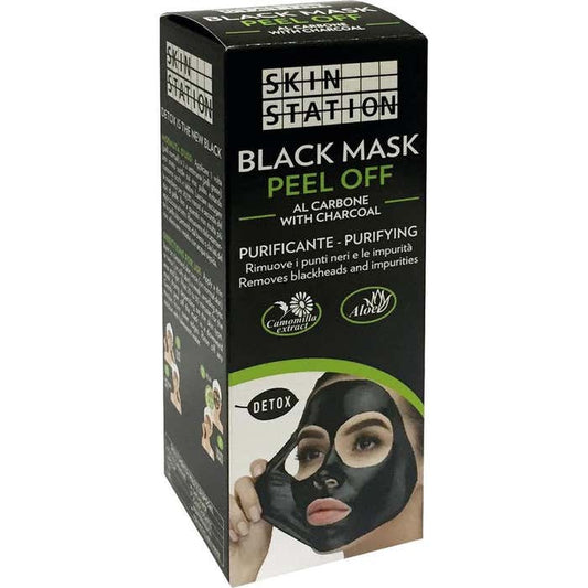 SKIN STATION BLACK MASK PEEL OFF AL CARBONE PURIFICANTE DETOX 100ML