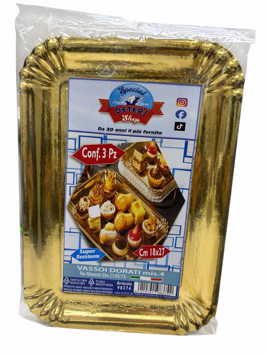 SDS VASSOI DORATI MIS.4 CM.18X27 3PZ ART.98374