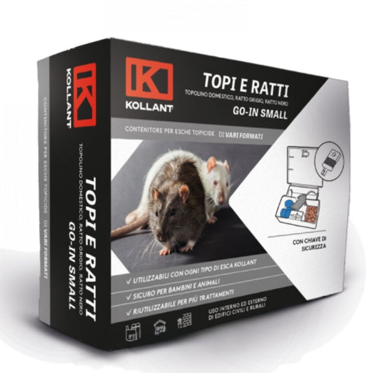 KOLLANT ADAMA TOPI E RATTI GO IN SMALL CONTENITORE PER ESCHE TOPICIDE CON CHIAVE DI SICUREZZA CM.13X10X4H