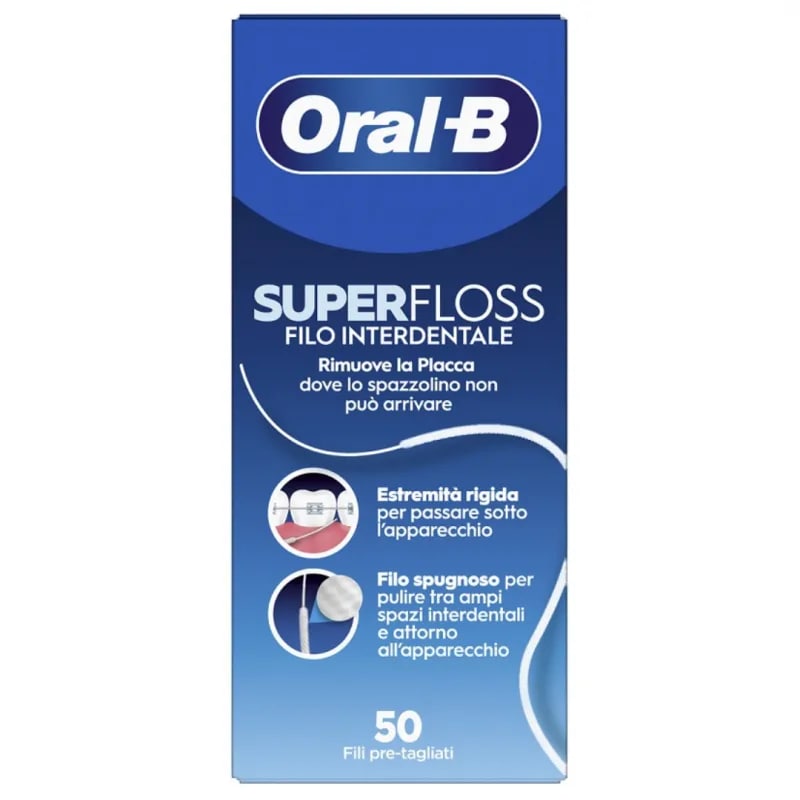 ORAL-B FILO INTERDENTALE SUPER FLOSS 50PZ FILI PRETAGLIATI