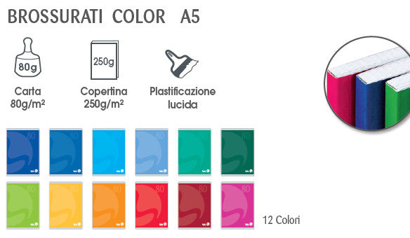 BM80 LUMBEK QUADERNO BROSSURATO A5 96 FOGLI RIGO Q