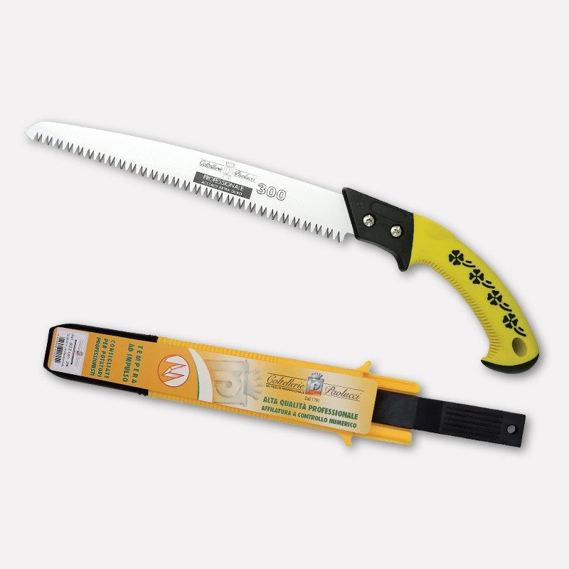 PAOLUCCI SEGHETTO PROFESSIONALE MANICO A PISTOLA FODERO IN PLASTICA CM.30