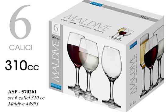 GICOS 6 CALICI VINO MALDIVE 310CC