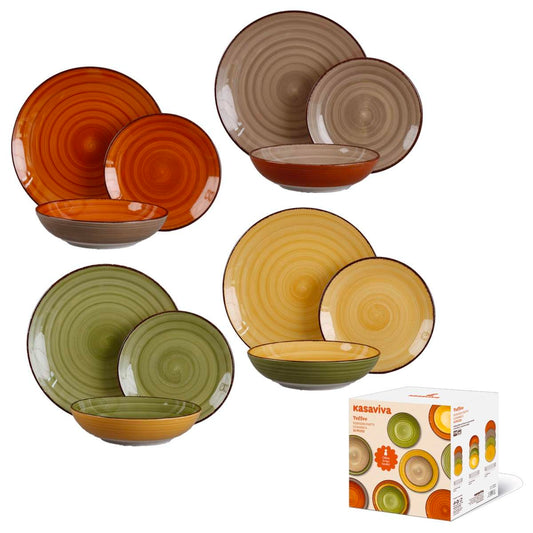 KASAVIVA TOFFEE SERVIZIO PIATTI CERAMICA 12PZ