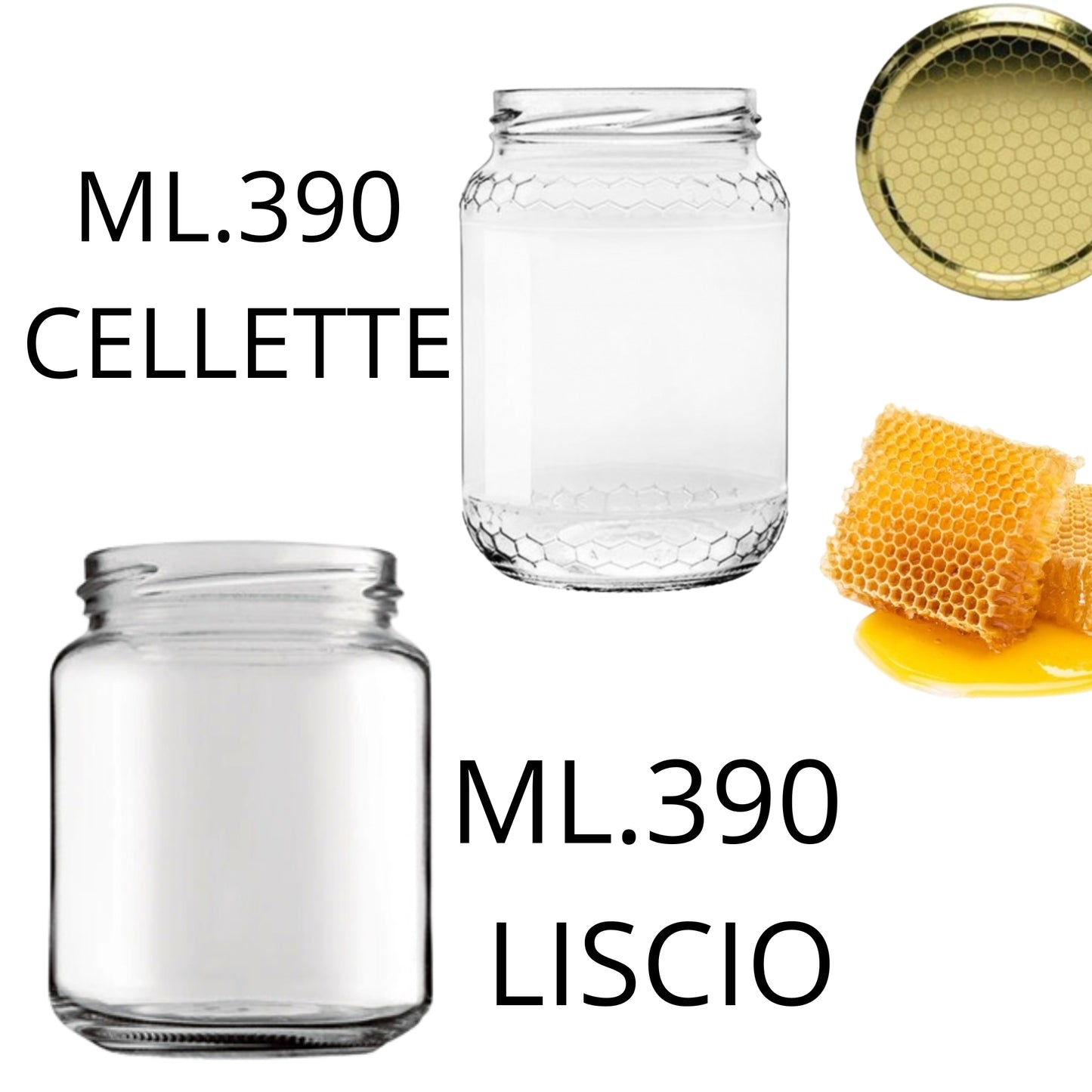 ML.390 T.70 VASO VETRO MIELE LISCIO/CELLETTE